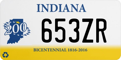 IN license plate 653ZR