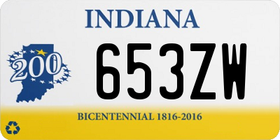 IN license plate 653ZW