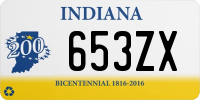 IN license plate 653ZX