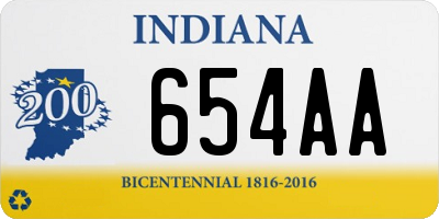 IN license plate 654AA