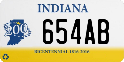 IN license plate 654AB