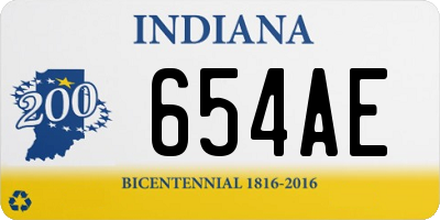 IN license plate 654AE