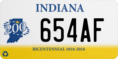 IN license plate 654AF