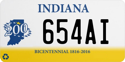 IN license plate 654AI