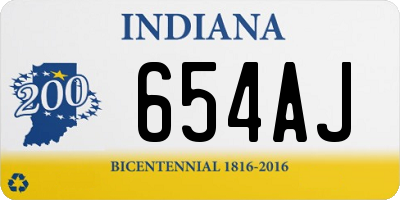 IN license plate 654AJ