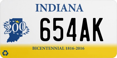 IN license plate 654AK