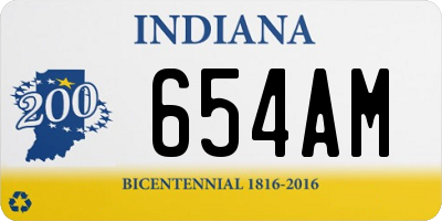 IN license plate 654AM