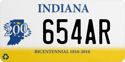 IN license plate 654AR