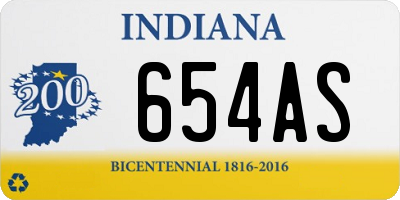 IN license plate 654AS