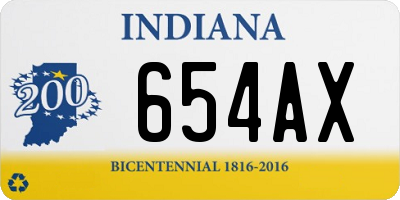 IN license plate 654AX