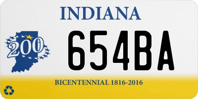 IN license plate 654BA