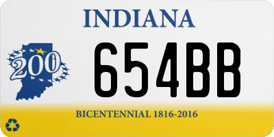 IN license plate 654BB