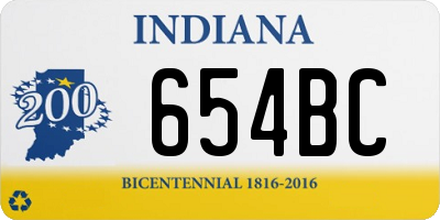 IN license plate 654BC
