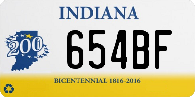 IN license plate 654BF