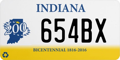 IN license plate 654BX