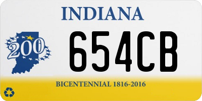 IN license plate 654CB