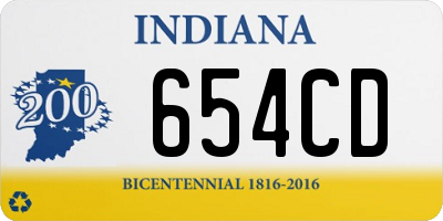 IN license plate 654CD