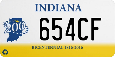 IN license plate 654CF