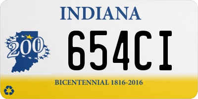 IN license plate 654CI