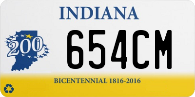 IN license plate 654CM