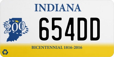 IN license plate 654DD