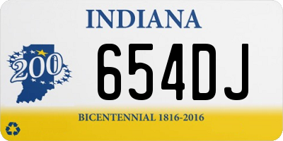 IN license plate 654DJ