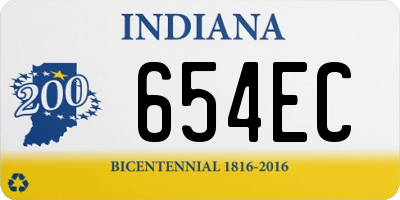 IN license plate 654EC