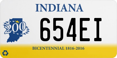 IN license plate 654EI