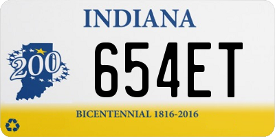 IN license plate 654ET