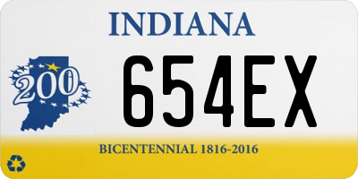 IN license plate 654EX