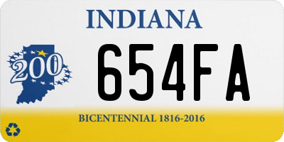 IN license plate 654FA