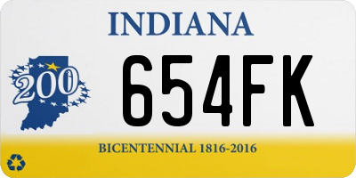 IN license plate 654FK