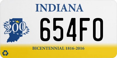 IN license plate 654FO
