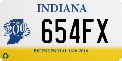 IN license plate 654FX