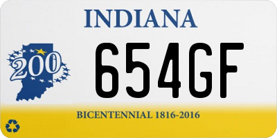 IN license plate 654GF