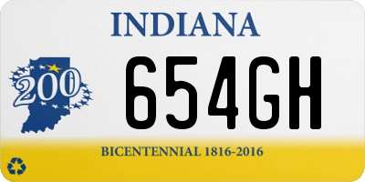 IN license plate 654GH