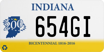 IN license plate 654GI