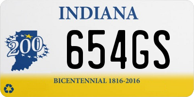 IN license plate 654GS