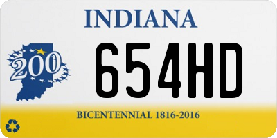 IN license plate 654HD