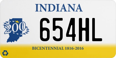 IN license plate 654HL