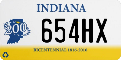 IN license plate 654HX