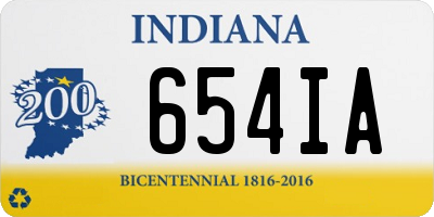 IN license plate 654IA