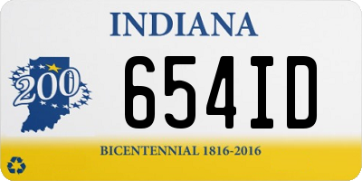 IN license plate 654ID