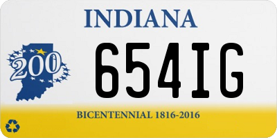 IN license plate 654IG