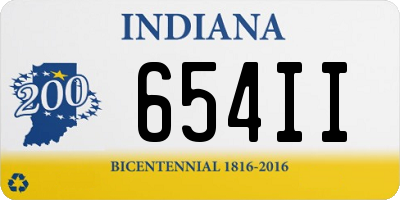 IN license plate 654II