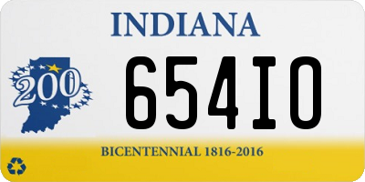 IN license plate 654IO
