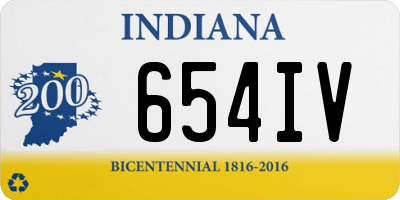 IN license plate 654IV