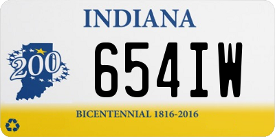 IN license plate 654IW