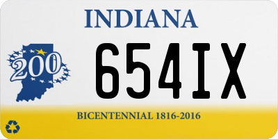 IN license plate 654IX