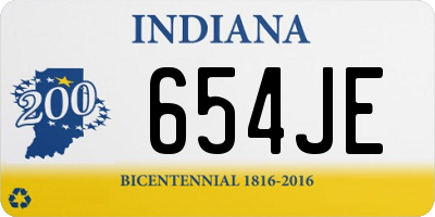 IN license plate 654JE